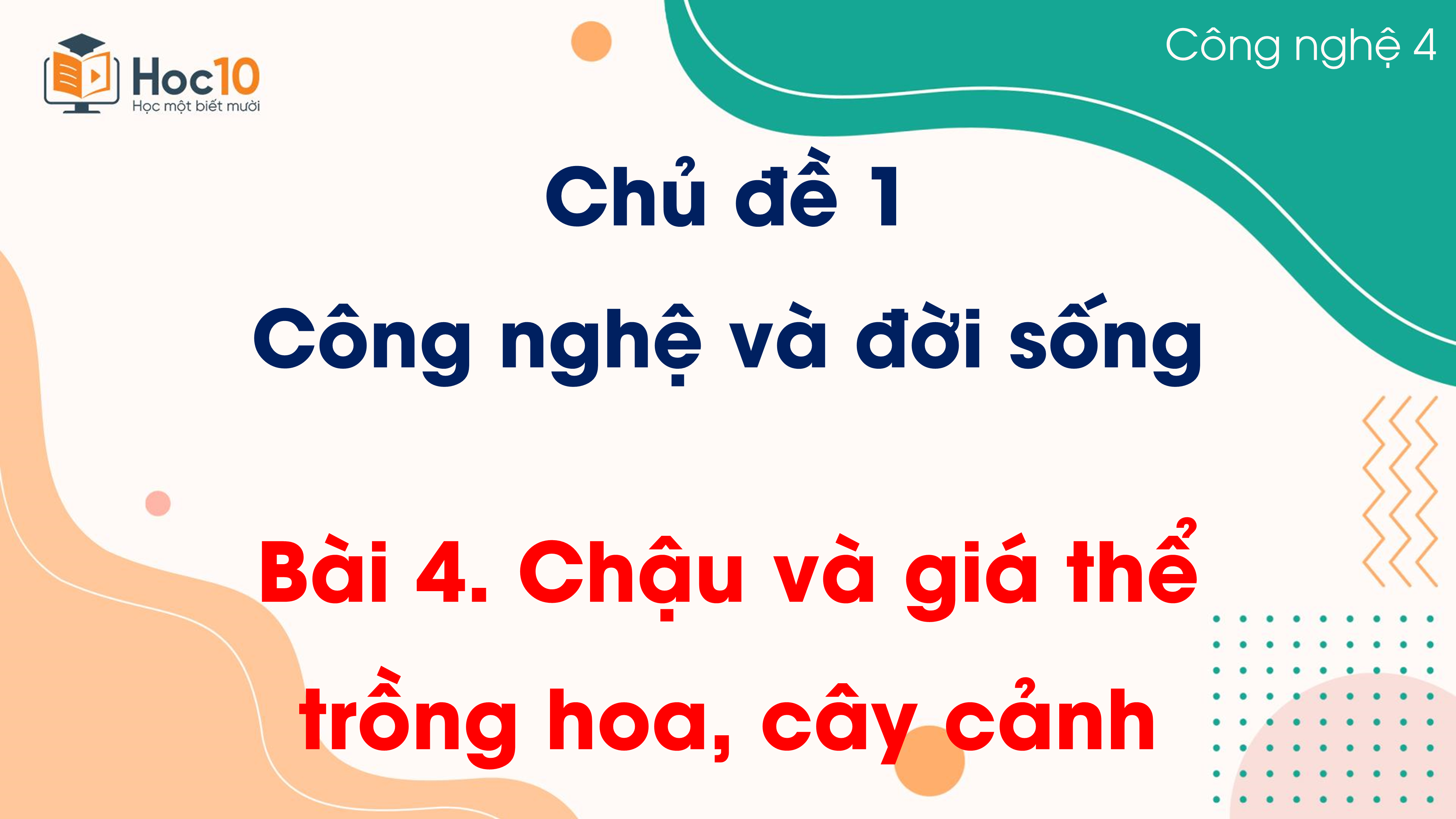 Chủ đề 1 - Bài 4 Chậu và giá thể trồng hoa, cây cảnh